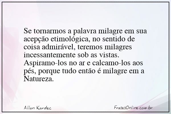 Frase de Allan Kardec