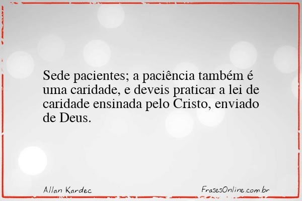 Frase de Allan Kardec