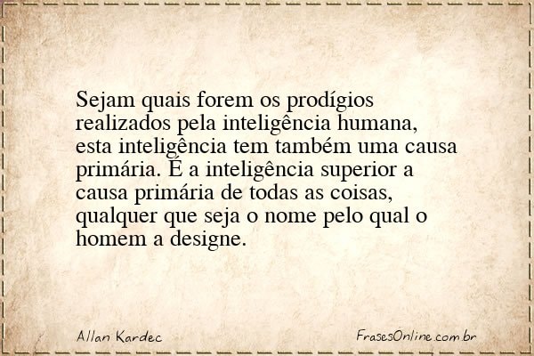 Frase de Allan Kardec