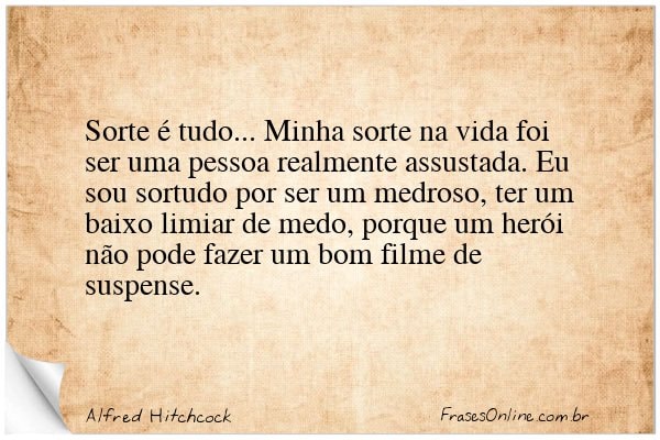 Frase de Alfred Hitchcock