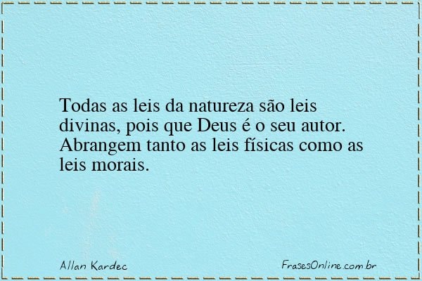 Frase de Allan Kardec