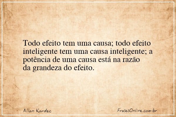 Frase de Allan Kardec