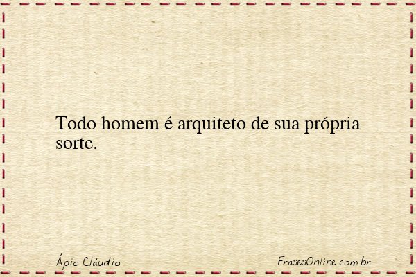 Frase de Ápio Cláudio