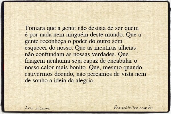Frase de Ana Jácomo