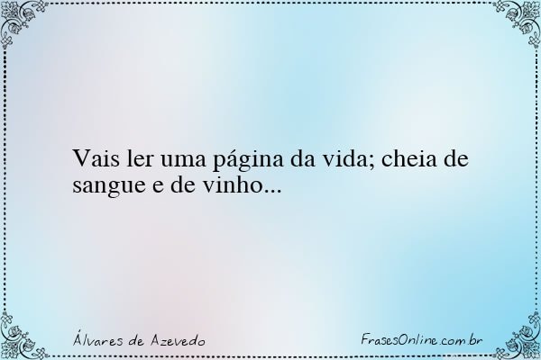 Frase de Álvares de Azevedo