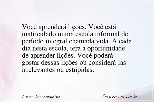 Frase de Autor Desconhecido