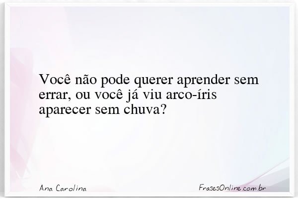 Frase de Ana Carolina