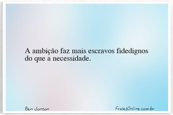 Frase de Ben Jonson
