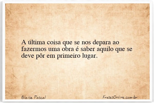 Frase de Blaise Pascal