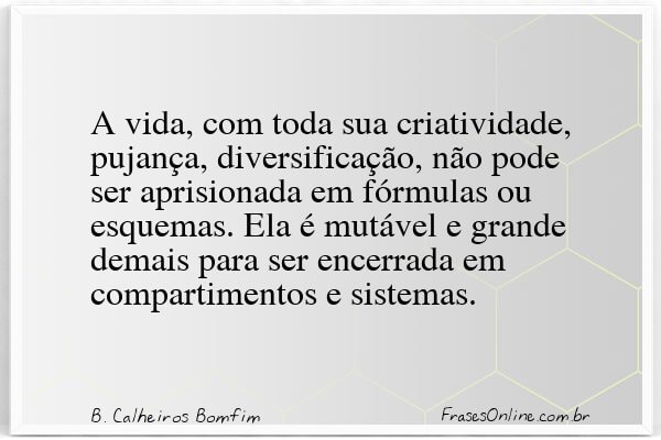 Frase de B. Calheiros Bomfim