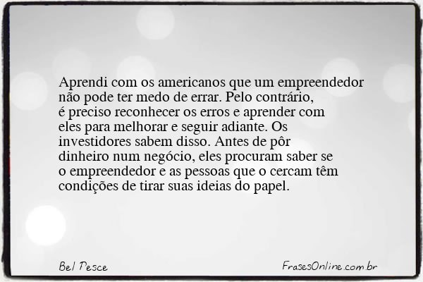 Frase de Bel Pesce