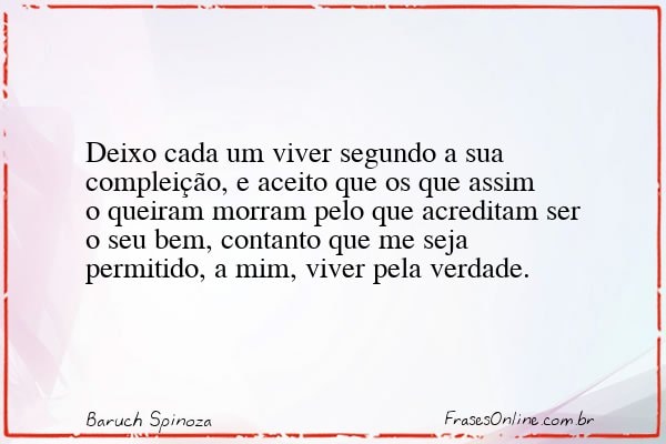 Frase de Baruch Spinoza