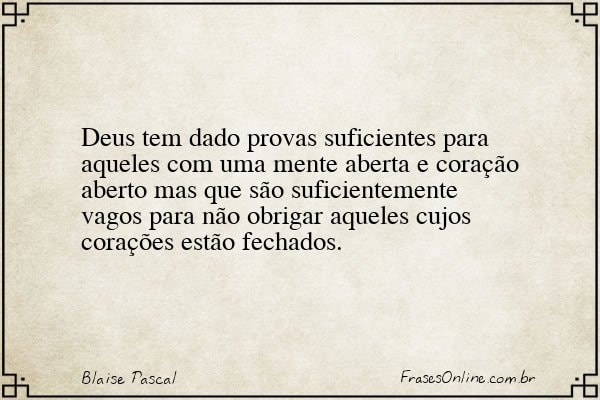 Frase de Blaise Pascal
