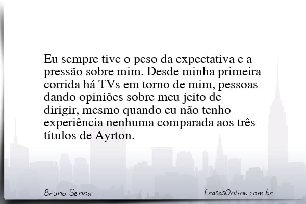 Frase de Bruno Senna