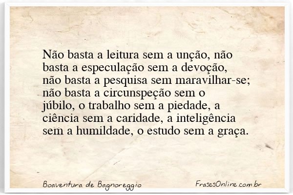 Frase de Boaventura de Bagnoreggio