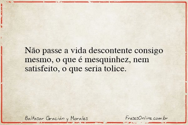 Frase de Baltasar Gracián y Morales