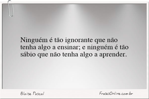 Frase de Blaise Pascal