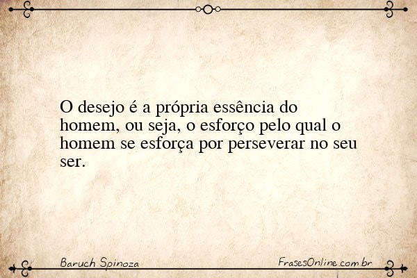 Frase de Baruch Spinoza