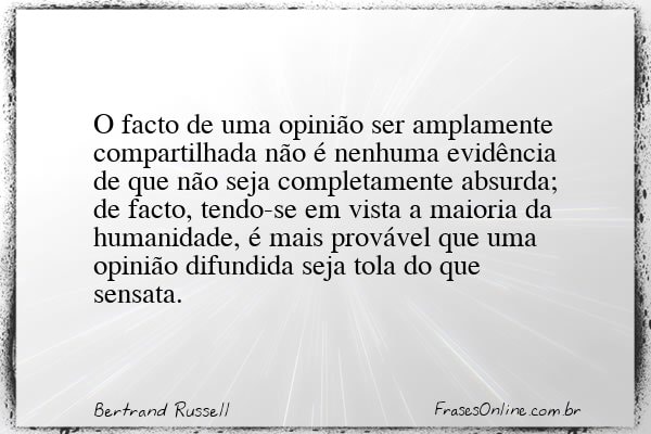 Frase de Bertrand Russell