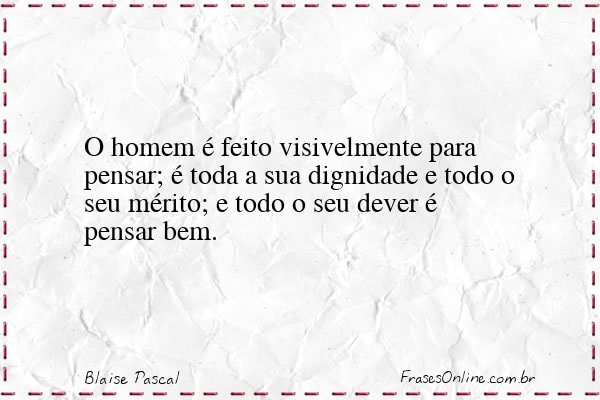 Frase de Blaise Pascal