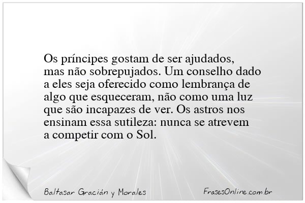 Frase de Baltasar Gracián y Morales