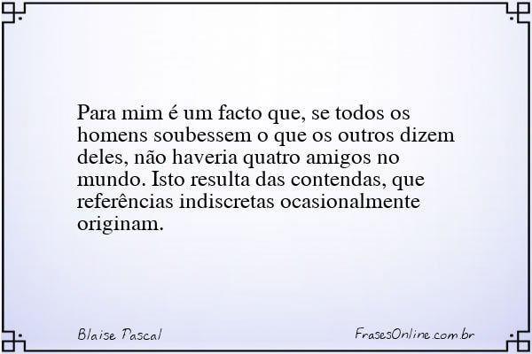Frase de Blaise Pascal