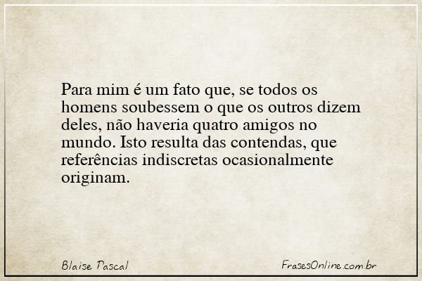 Frase de Blaise Pascal