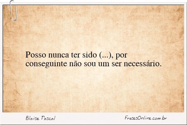Frase de Blaise Pascal