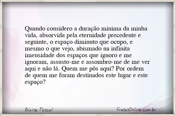 Frase de Blaise Pascal