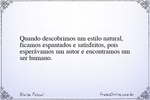 Frase de Blaise Pascal