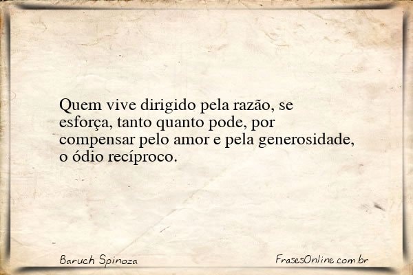 Frase de Baruch Spinoza