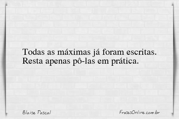Frase de Blaise Pascal