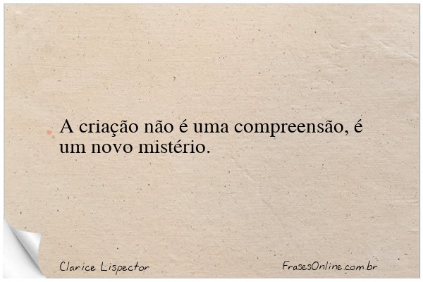 Frase de Clarice Lispector