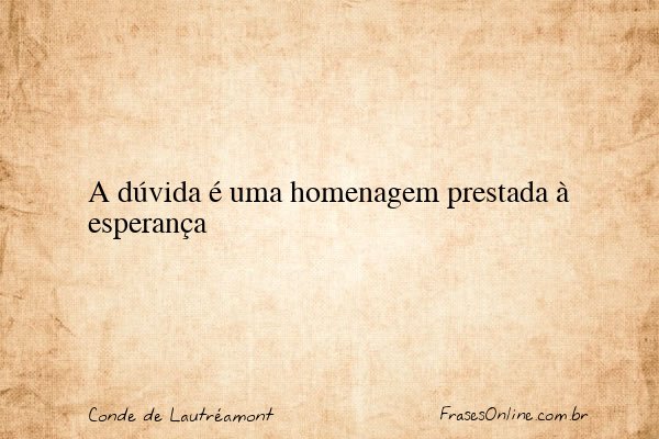 Frase de Conde de Lautréamont