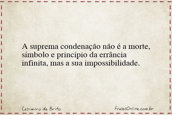 Frase de Casimiro de Brito