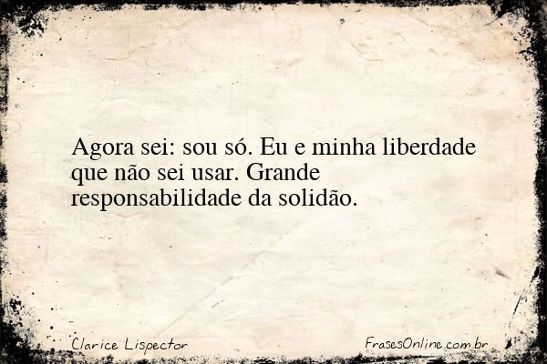 Frase de Clarice Lispector