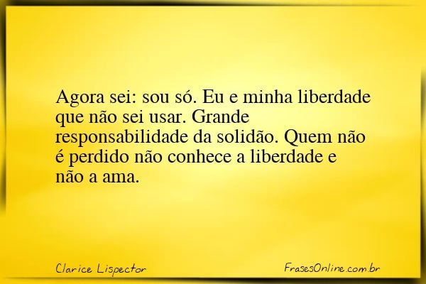 Frase de Clarice Lispector