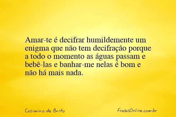 Frase de Casimiro de Brito