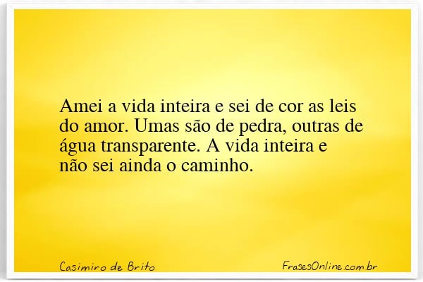 Frase de Casimiro de Brito