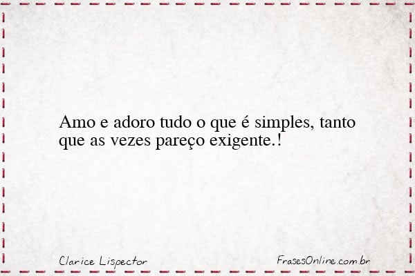 Frase de Clarice Lispector