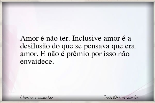 Frase de Clarice Lispector