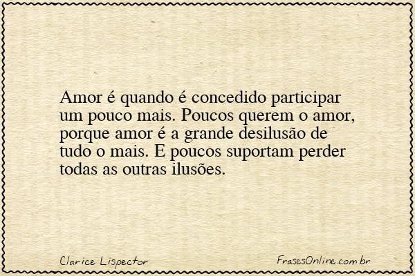 Frase de Clarice Lispector