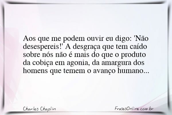 Frase de Charles Chaplin