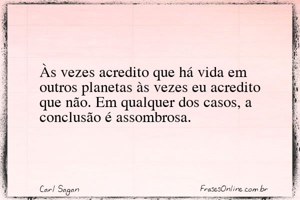 Frase de Carl Sagan