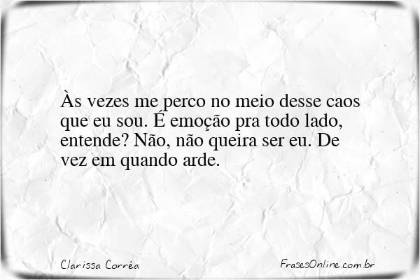 Frase de Clarissa Corrêa