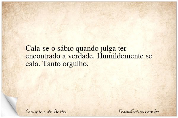Frase de Casimiro de Brito