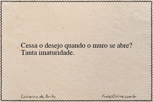 Frase de Casimiro de Brito