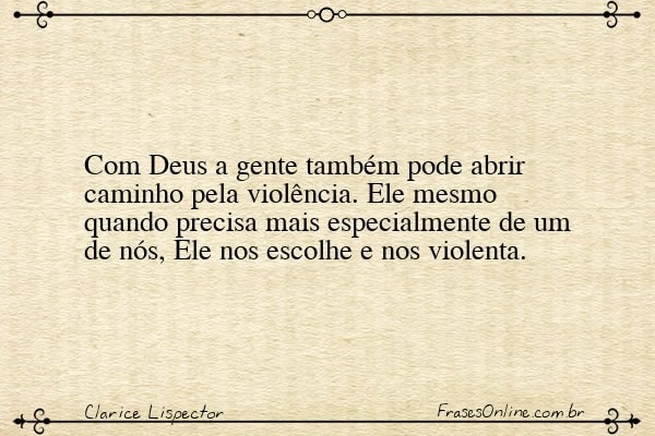 Frase de Clarice Lispector