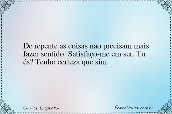 Frase de Clarice Lispector