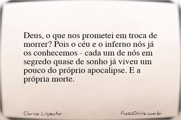 Frase de Clarice Lispector